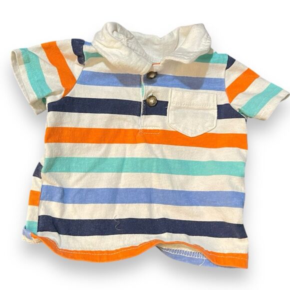 Child Of Mine By Carters Polo Shirt Baby Boy Newborn Multicolored Preppy Casual - Picture 3 of 5